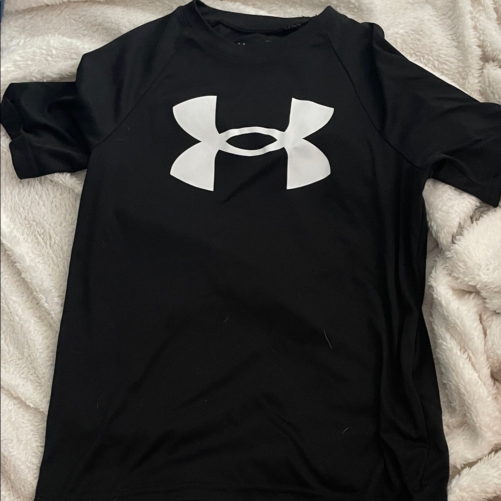 Under Armour Black Short Sleeve Tee with White Logo